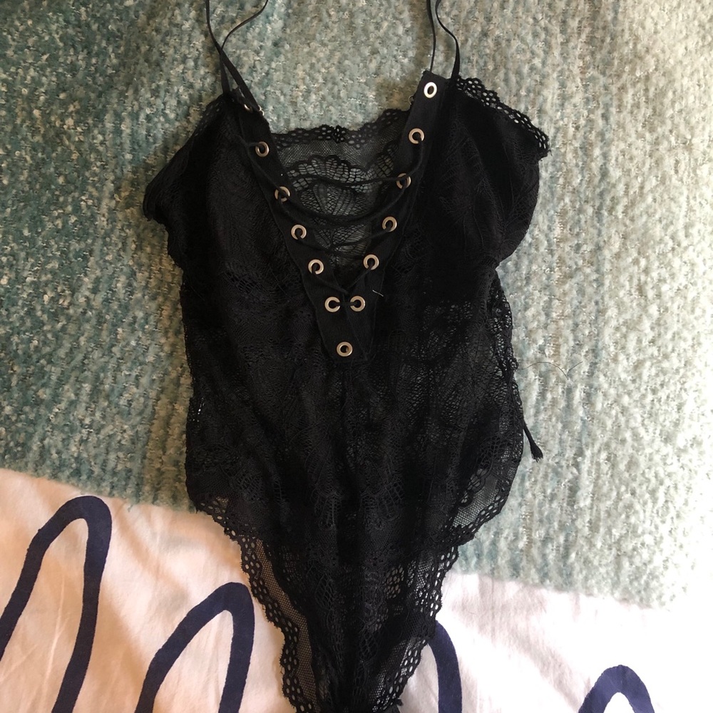Black lace bodysuit
